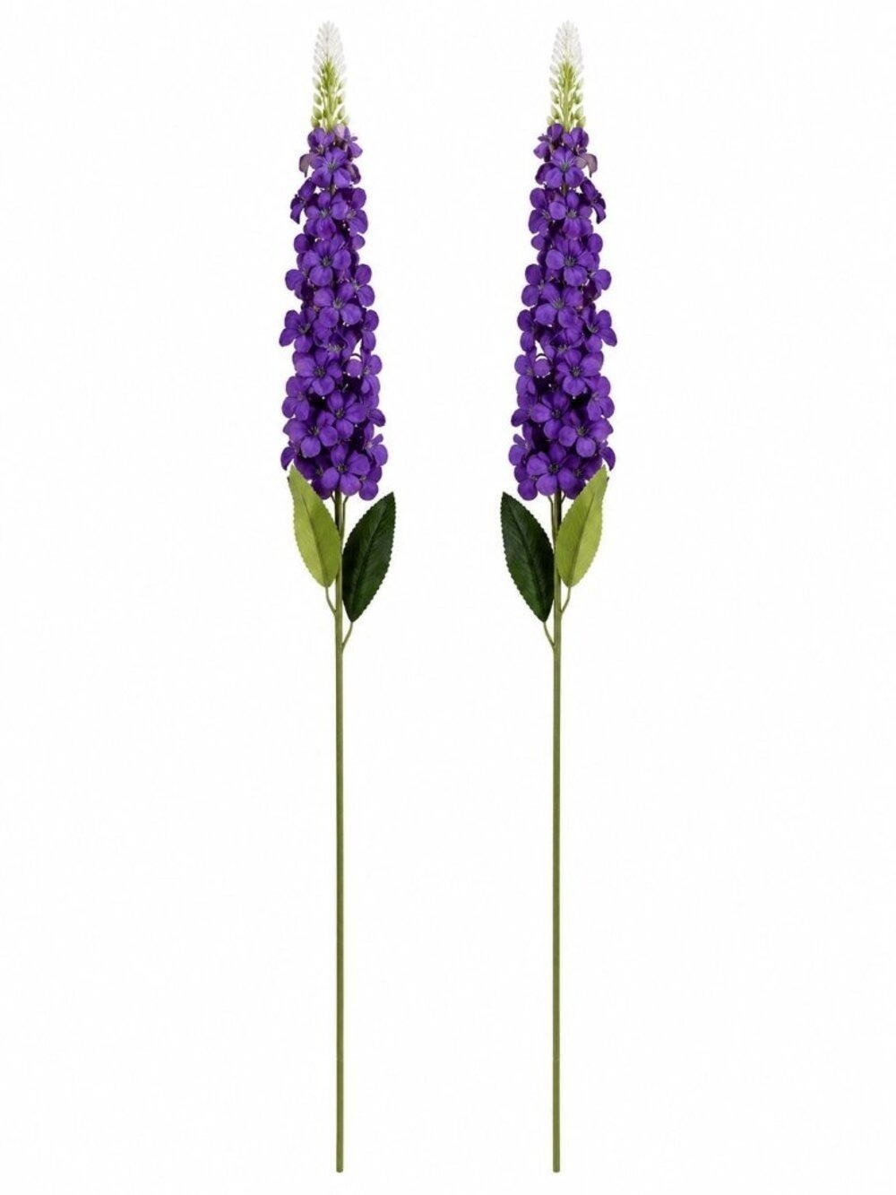 Purple Snapdragon Stems Set of 2 Artificial Larkspur Spike Flowers 26 Inch Faux